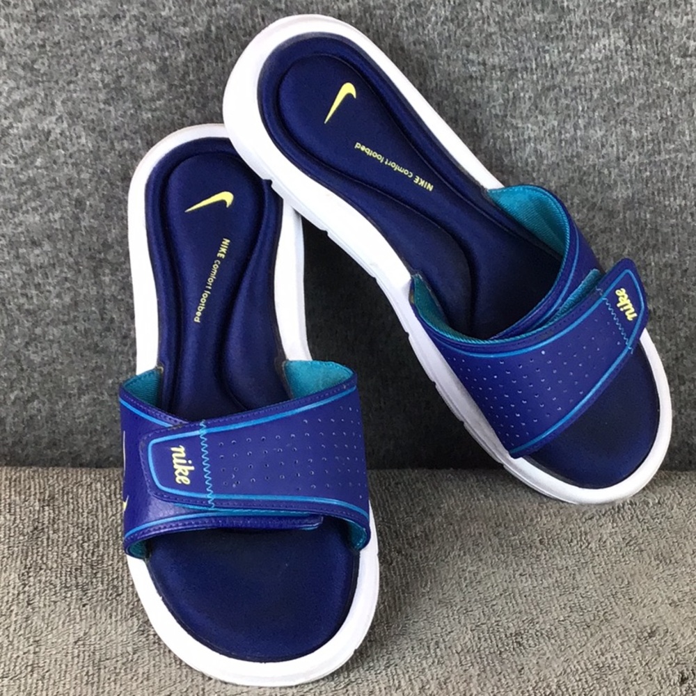 Nike Blue Sporty Comfort Footbed with Velcro Strap Sz 8